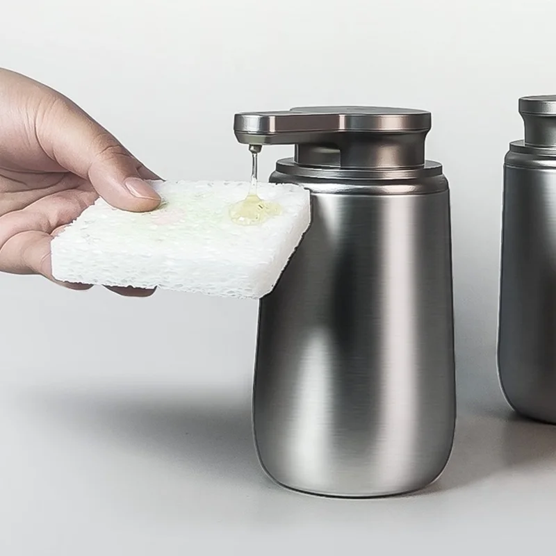 Stainless Steel Automatic Soap Dispenser 350ML Touchless Sensor Hand Sanitizer for Kitchen Bathroom - Cone Liquid