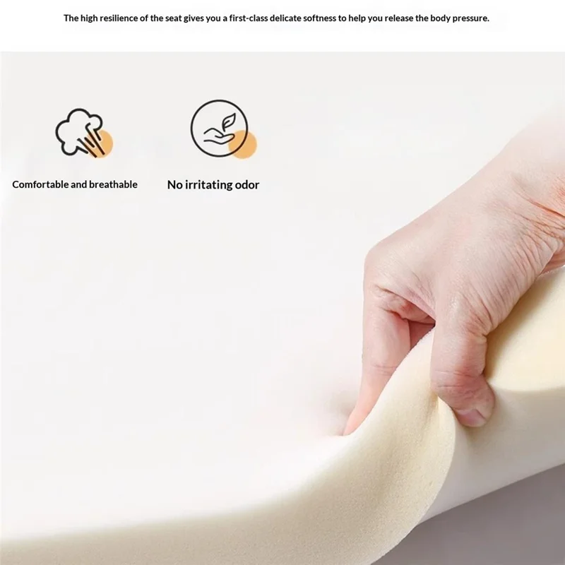 Foldable Chair Wood Frame Padded Seat Backrest Triangular Support for Home Dining - Coffee Pads  /  Natural Wood Color Frame