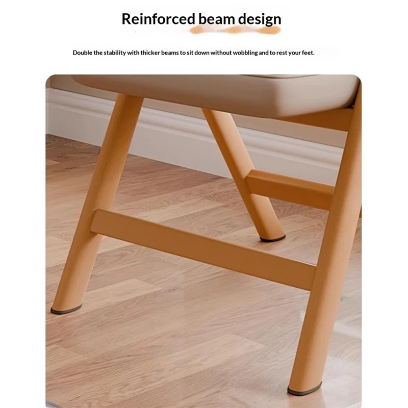 Foldable Chair Wood Frame Padded Seat Backrest Triangular Support for Home Dining - Coffee Pads  /  Natural Wood Color Frame