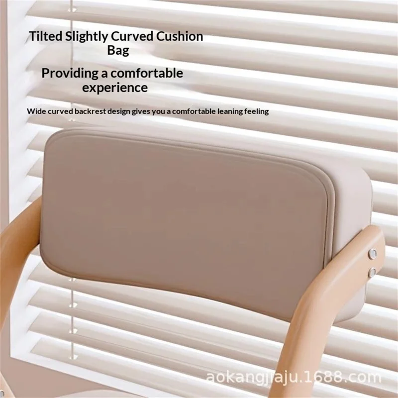 Foldable Chair Wood Frame Padded Seat Backrest Triangular Support for Home Dining - Coffee Pads  /  Natural Wood Color Frame