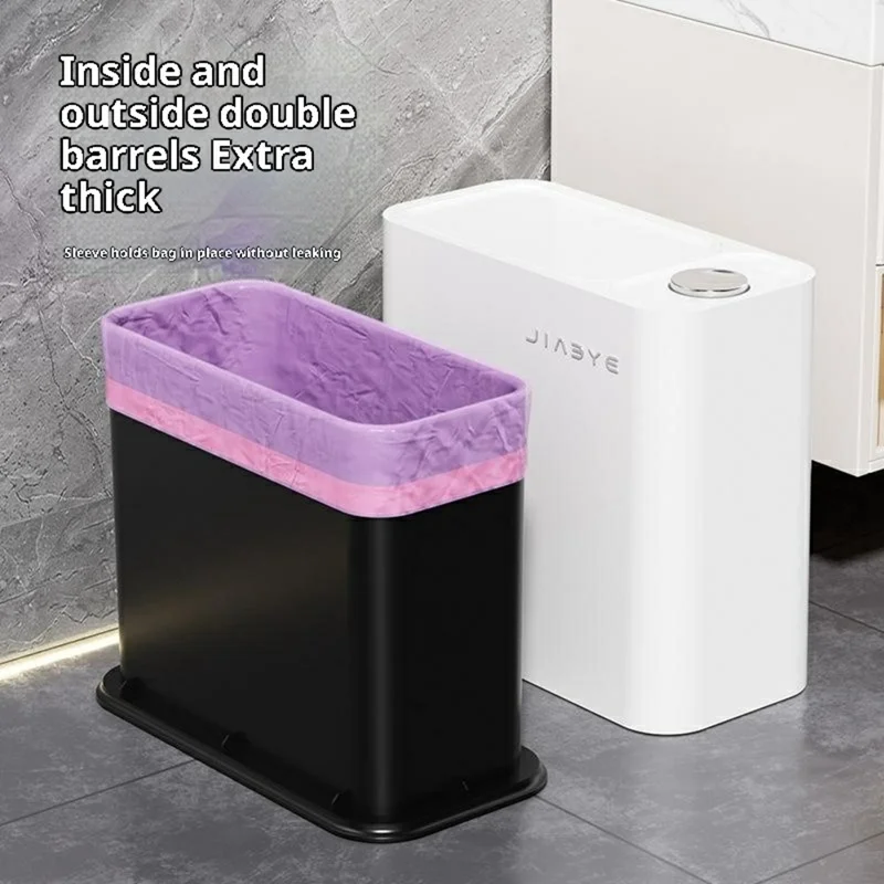 Узкая мусорная корзина объемом 16 л с крышкой, однокасательной кнопкой, экономия места, мусорное ведро для кухни, ванной комнаты — серый цвет