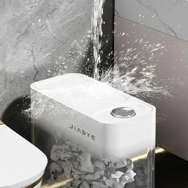 Узкая мусорная корзина объемом 16 л с крышкой, однокасательной кнопкой, экономия места, мусорное ведро для кухни, ванной комнаты — серый цвет