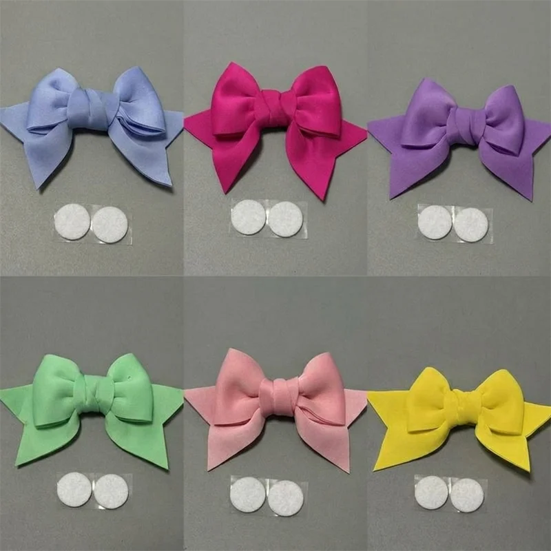 14 x 10cm Cute Bow Decorative Sticker Magic Tape Motorcycle Helmet Decoration Safety Hat Attachment - Pink