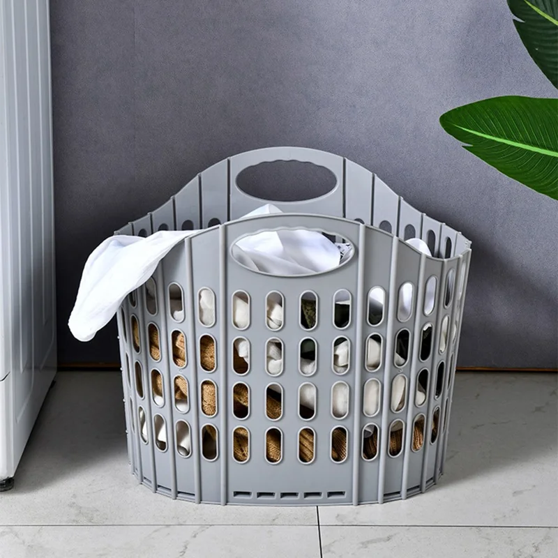 29x20x32cm Cesto Pieghevole per Biancheria Bagno Abiti Sporchi con Montaggio a Parete Cesto da Appendere con Manici - Grigio