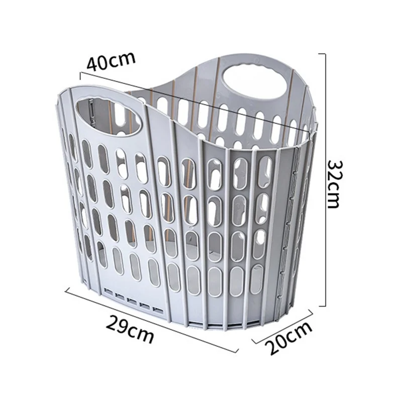 29x20x32cm Cesto Pieghevole per Biancheria Bagno Abiti Sporchi con Montaggio a Parete Cesto da Appendere con Manici - Grigio