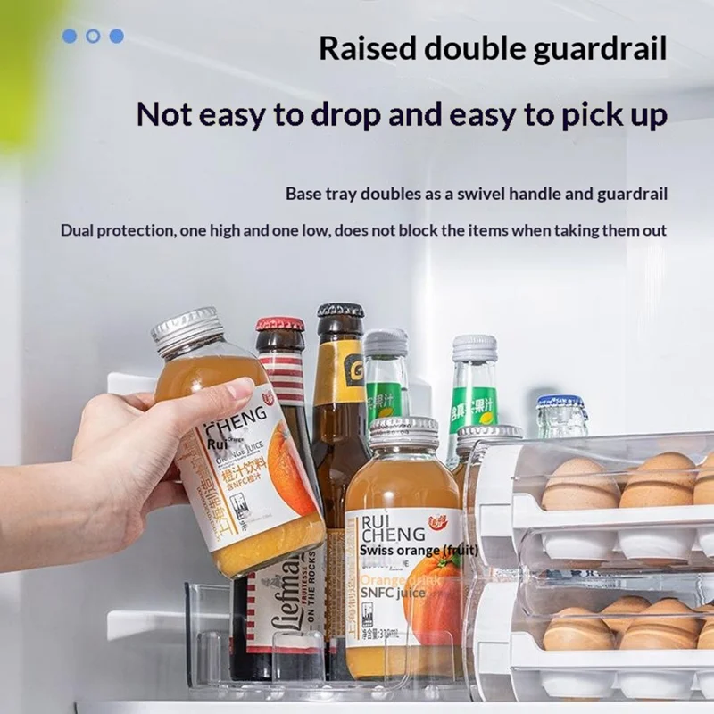 Kitchen 360 Degree Rotating Storage Rack Lazy Susan Turntable Organizer Rack for Refrigerator Condiment Storage - Transparent