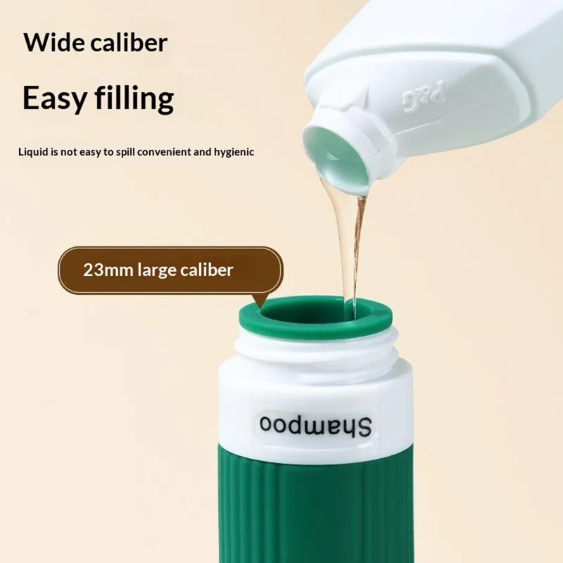 4Pcs 90ml Silicone Travel Bottles Food Grade Squeeze Bottles Set with Labels for Shampoo Lotion - Green