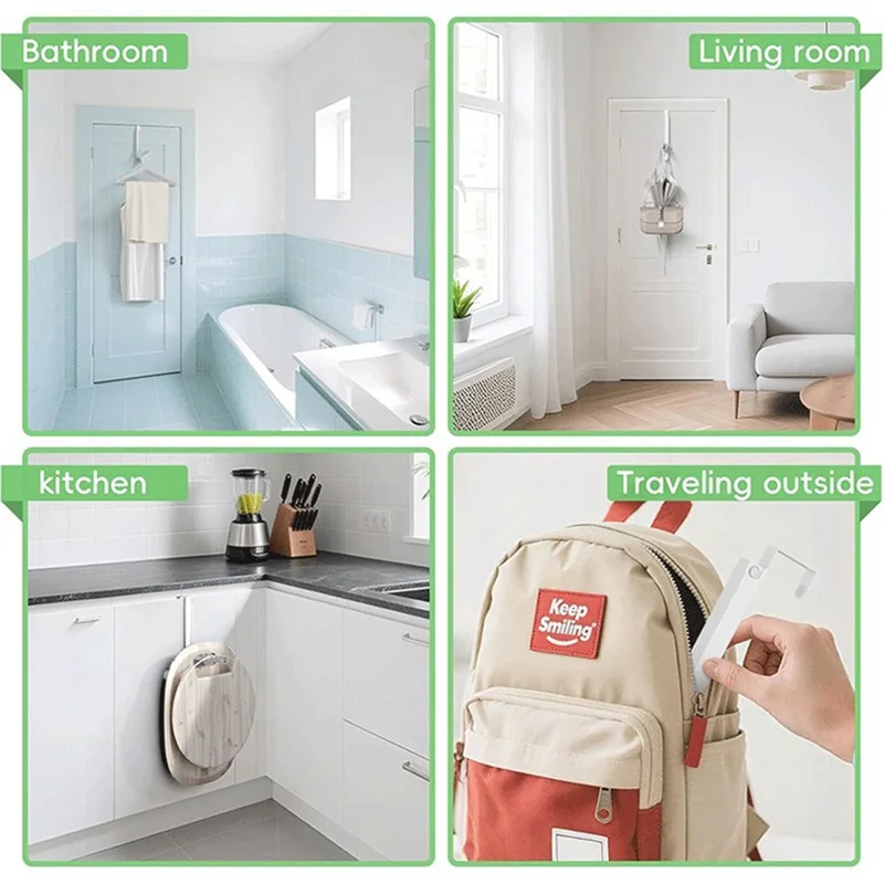 Складная вешалка для двери с 10 крючками, без сверления, расширяемый органайзер, вешалка для одежды для спальни, ванной комнаты