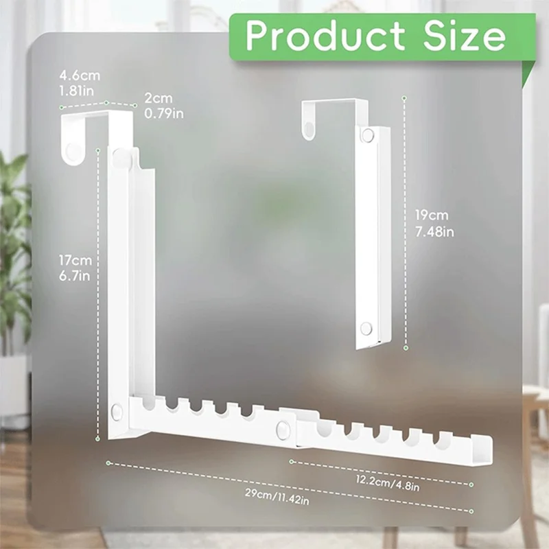 Складная вешалка для двери с 10 крючками, без сверления, расширяемый органайзер, вешалка для одежды для спальни, ванной комнаты