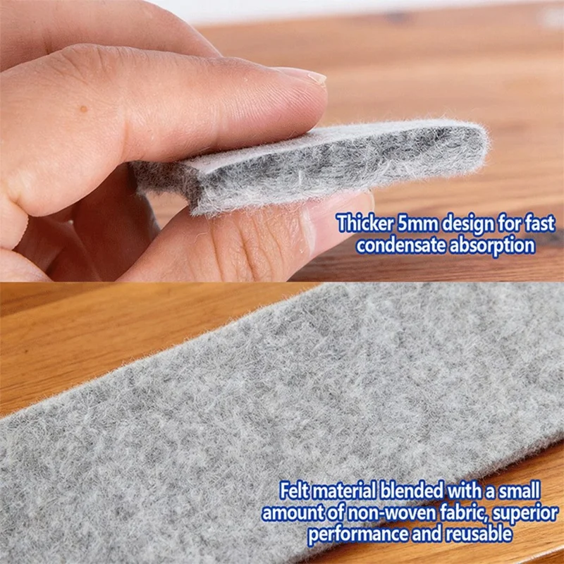 3Pcs Window Condensation Absorption Tape 16.4ft Self-Adhesive Anti-Condensation Felt Strip for Glass Windows