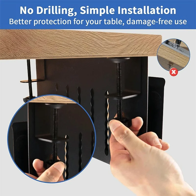 Desktop-Seitenaufbewahrungsorganizer mit Klemmhalterung für Laptop und Stifthalter, bohrlochfrei für Büro