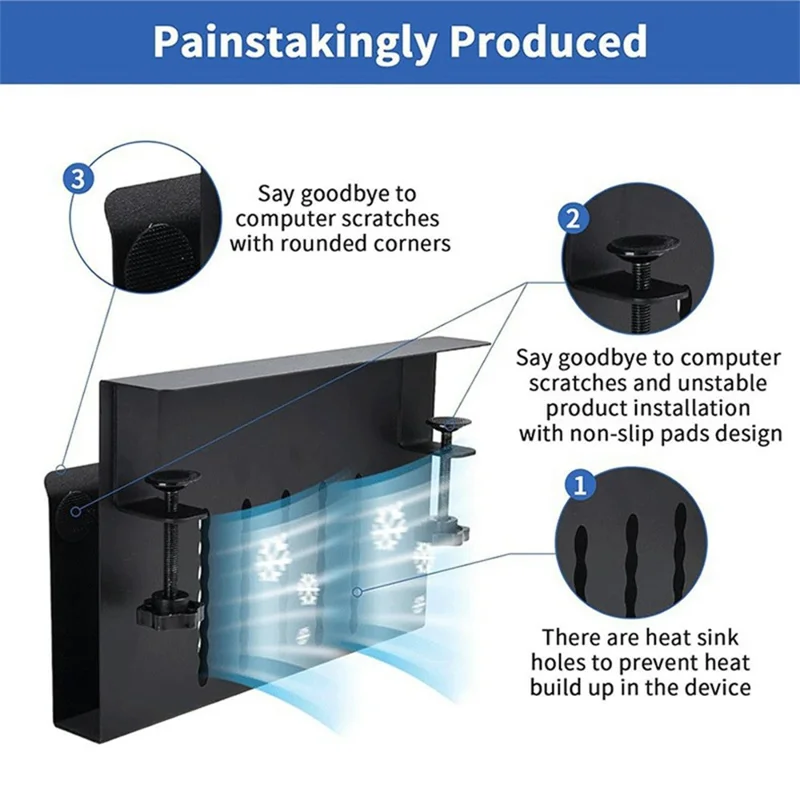 Desktop-Seitenaufbewahrungsorganizer mit Klemmhalterung für Laptop und Stifthalter, bohrlochfrei für Büro