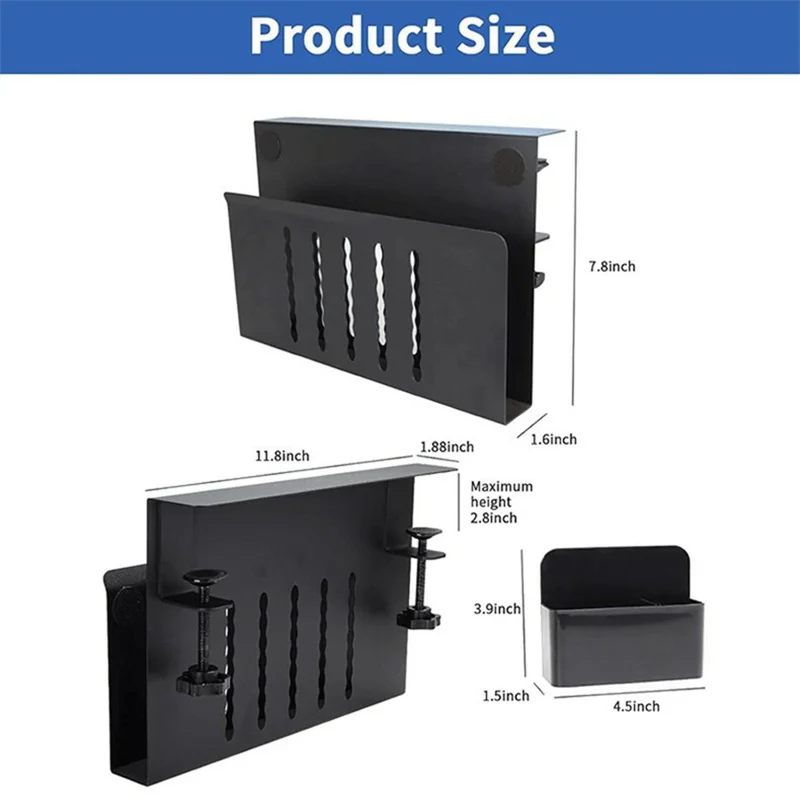 Desktop-Seitenaufbewahrungsorganizer mit Klemmhalterung für Laptop und Stifthalter, bohrlochfrei für Büro
