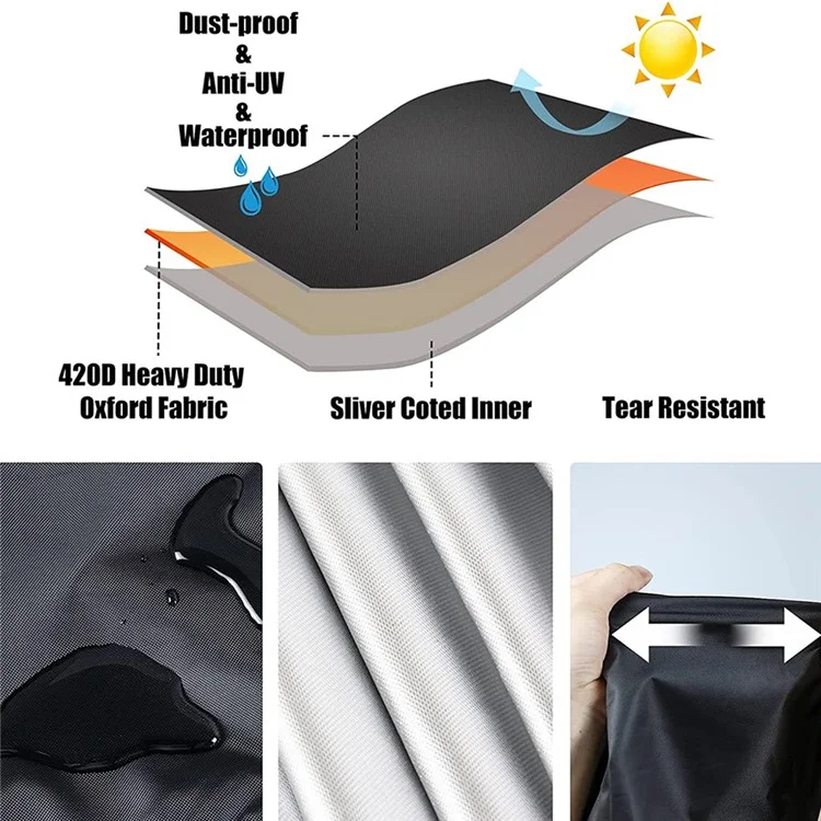KG0212 Fußballkicker-Abdeckung Outdoor Wasserdicht Patio Kaffee Stuhl Billard Fußball Tisch Staubabdeckung (420D Silberbeschichtung) 