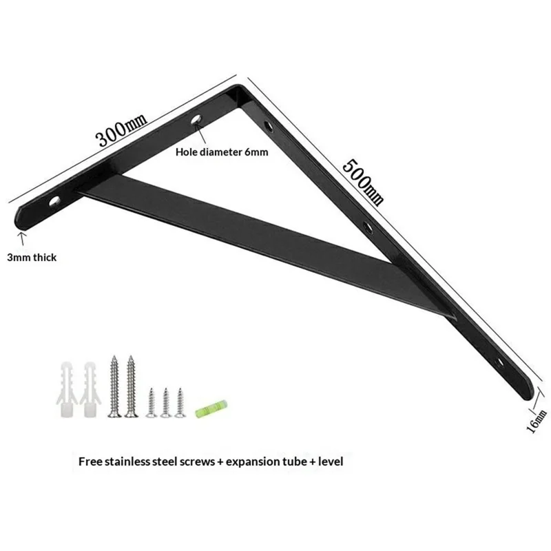 12 шт. 50x30 см металлические настенные кронштейны для полок, прочные L-образные треугольные опоры для домашнего хранения, черные