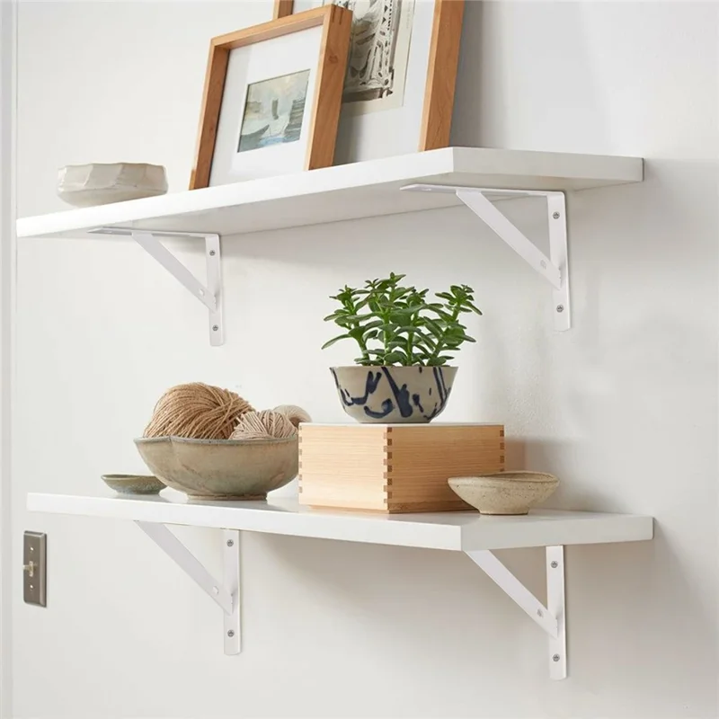 12 шт. 50x30 см металлические настенные кронштейны для полок, прочные L-образные треугольные опоры для домашнего хранения, черные