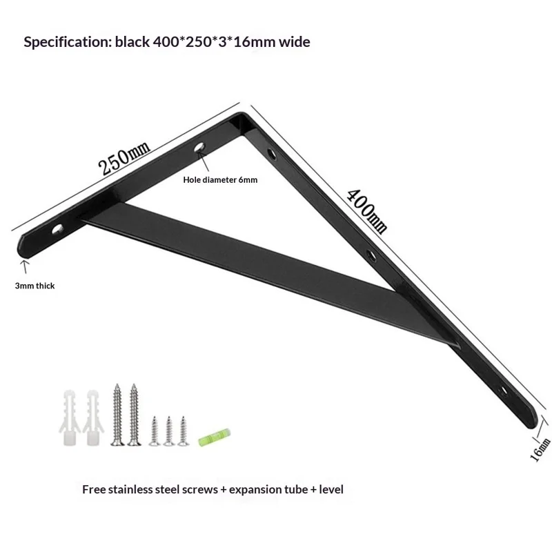 12 шт. 40x25 см металлические настенные кронштейны для полок, прочные L-образные треугольные опоры для домашнего хранения, черные