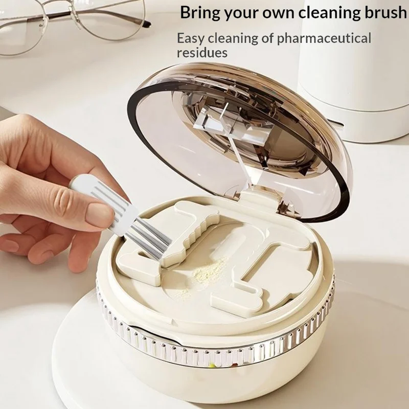 Multifunktionaler Pillenteiler und Organizer 1/2 1/4 Präzises Spalten, tragbare Medikamentenbox (BPA-frei, ohne FDA) - Schwarz