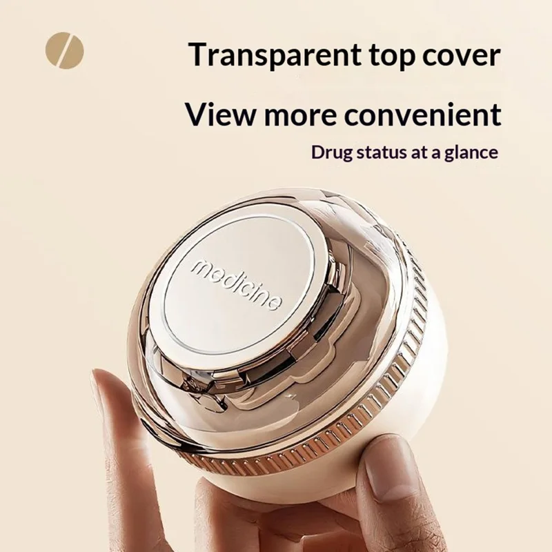 Multifunktionaler Pillenteiler und Organizer 1/2 1/4 Präzises Spalten, tragbare Medikamentenbox (BPA-frei, ohne FDA) - Schwarz