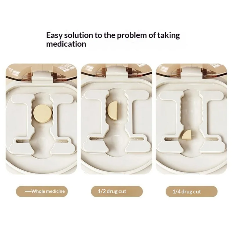 Multifunktionaler Pillenteiler und Organizer 1/2 1/4 Präzises Spalten, tragbare Medikamentenbox (BPA-frei, ohne FDA) - Schwarz