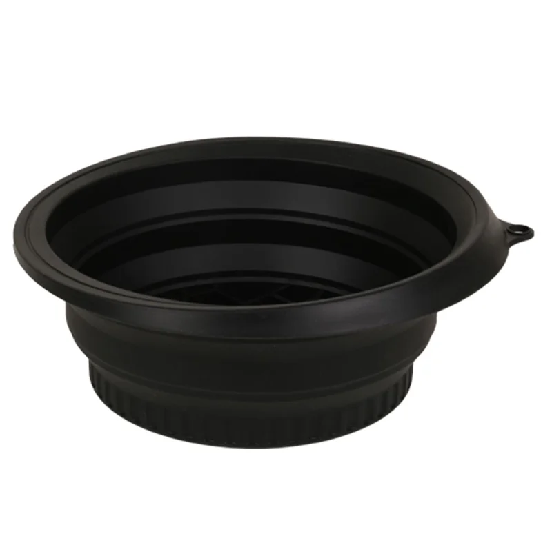Collapsible Silicone Face Basin Ice Cold Therapy Multipurpose Foldable Washbasin for Skincare Travel (FDA Certified, BPA-Free)  - Black