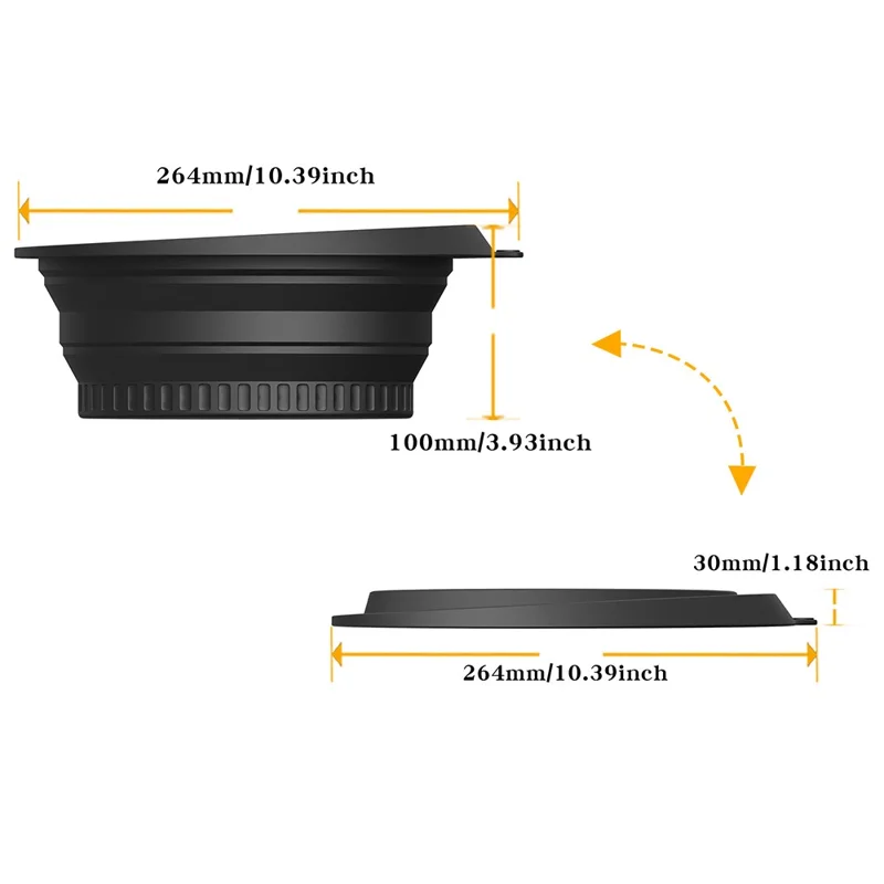 Collapsible Silicone Face Basin Ice Cold Therapy Multipurpose Foldable Washbasin for Skincare Travel (FDA Certified, BPA-Free)  - Black