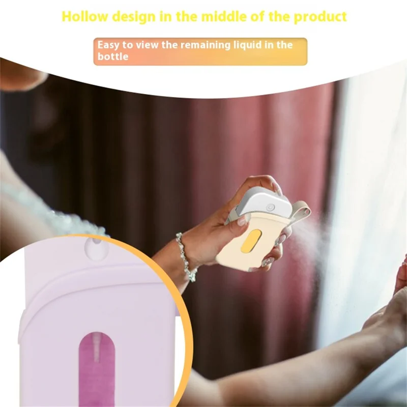 Silicone Hand Sanitizer Protective Case for Touchland Spray Bottle Protective Cover with Strap - Black