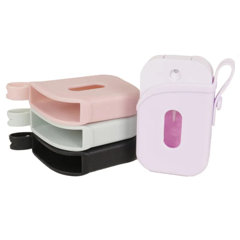 Silicone Hand Sanitizer Protective Case for Touchland Spray Bottle Protective Cover with Strap - Black