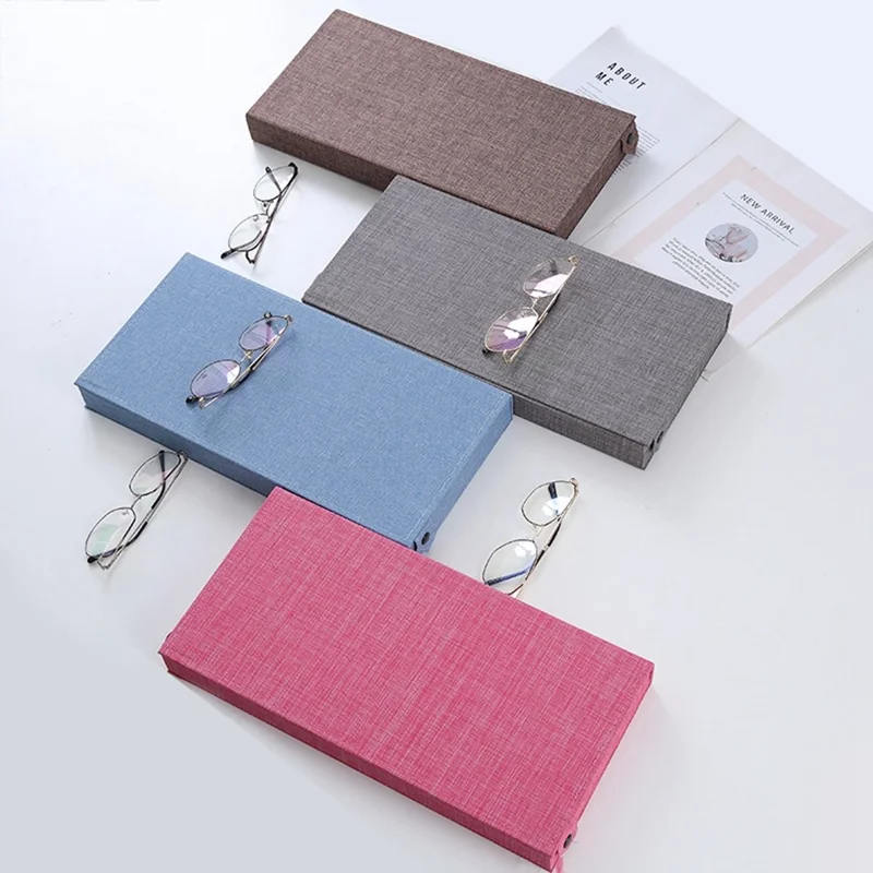 Scatola per Occhiali 6 Scomparti, Astuccio Portaocchiali in Tessuto Oxford, Porta Occhiali da Sole e da Vista - Marrone Caffè