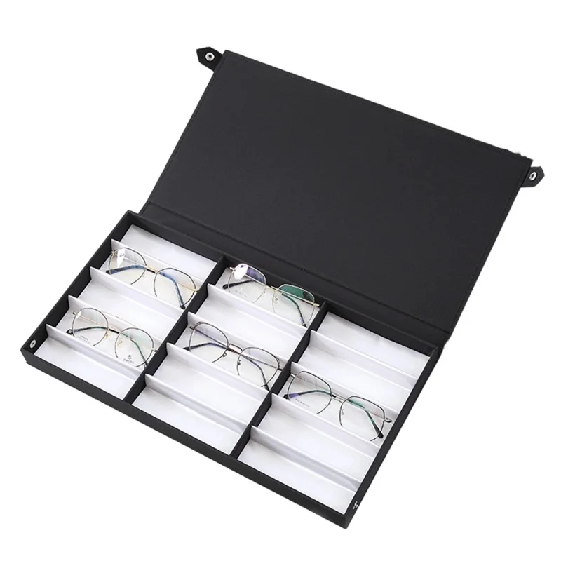 15 Slots Eyeglasses Display Case Sunglasses Storage Box Organizer for Optical Shop Home