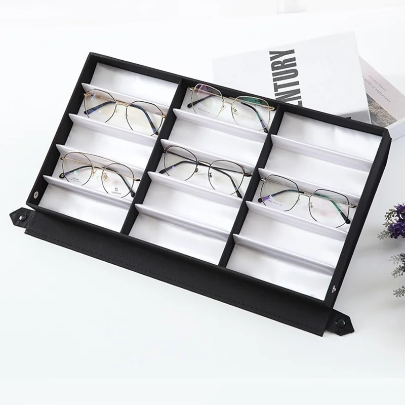 15 Slots Eyeglasses Display Case Sunglasses Storage Box Organizer for Optical Shop Home