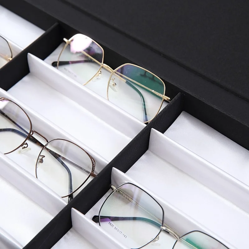 15 Slots Eyeglasses Display Case Sunglasses Storage Box Organizer for Optical Shop Home