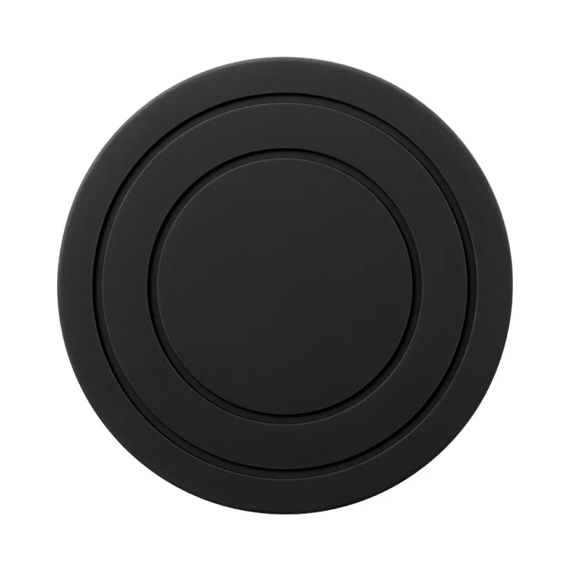 8Pcs 10cm FDA Certified Round Silicone Coasters Waterproof Non-slip Heat Resistant Cup Mats with Storage Holder - Black