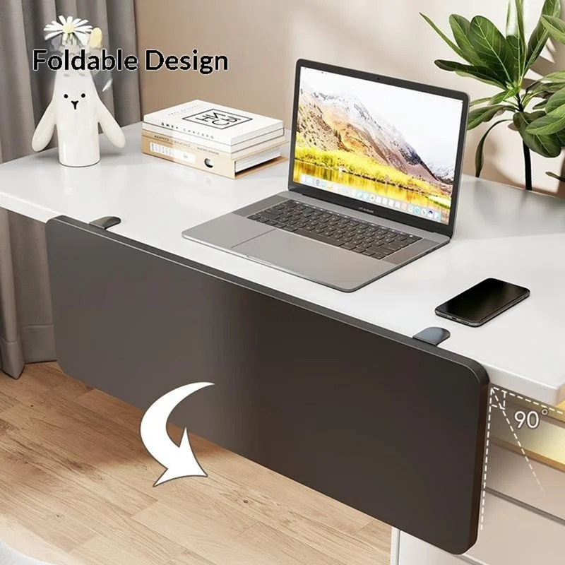 70x25cm Foldable Desk Extension Keyboard Tray Iron+Fiberboard Clamp-on Under Desk Shelf Keyboard Rack for Office Home - Black