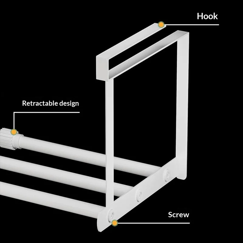 Estante extensible debajo del armario 36-67 cm, estante de almacenamiento retráctil, organizador para lavabo de baño sin perforación - Blanco