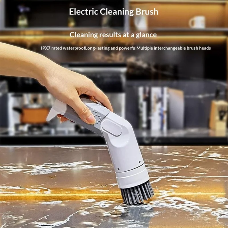 JESOPB K-119 Electric Cleaning Brush IPX7 Waterproof 360 Degrees Rotation Rechargeable Multi-Function Cleaner Scrubber for Home Kitchen Bathroom