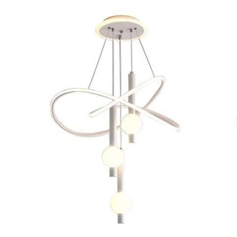 Nordic Style 3 Color Temperature LED Chandelier Pendant Light Adjustable Height for Dining Room Bedroom - White