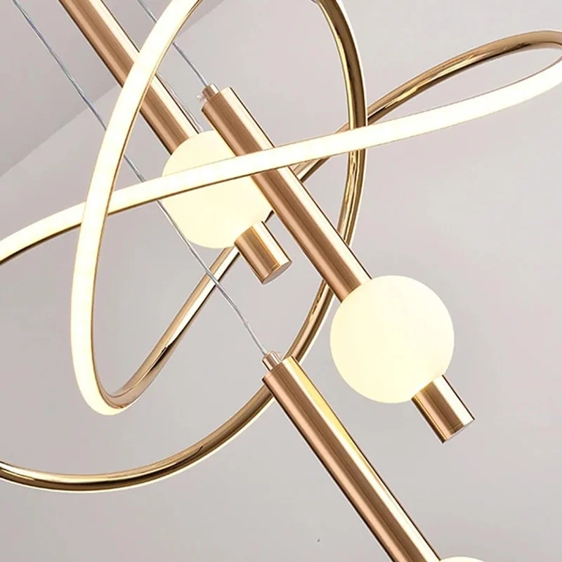 Nordic Style 3 Color Temperature LED Chandelier Pendant Light Adjustable Height for Dining Room Bedroom - White