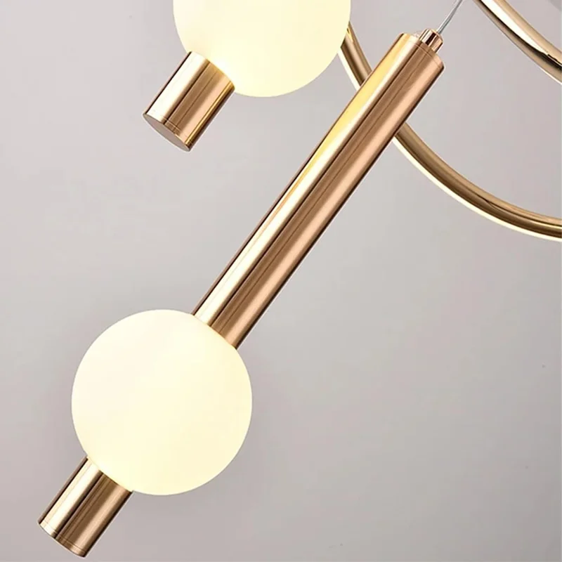 Nordic Style 3 Color Temperature LED Chandelier Pendant Light Adjustable Height for Dining Room Bedroom - White