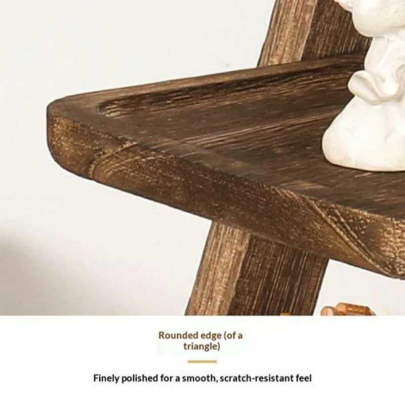 3-Tier Wooden Display Stand Solid Wood Cupcake Stand Food Storage Rack Desktop Organizer