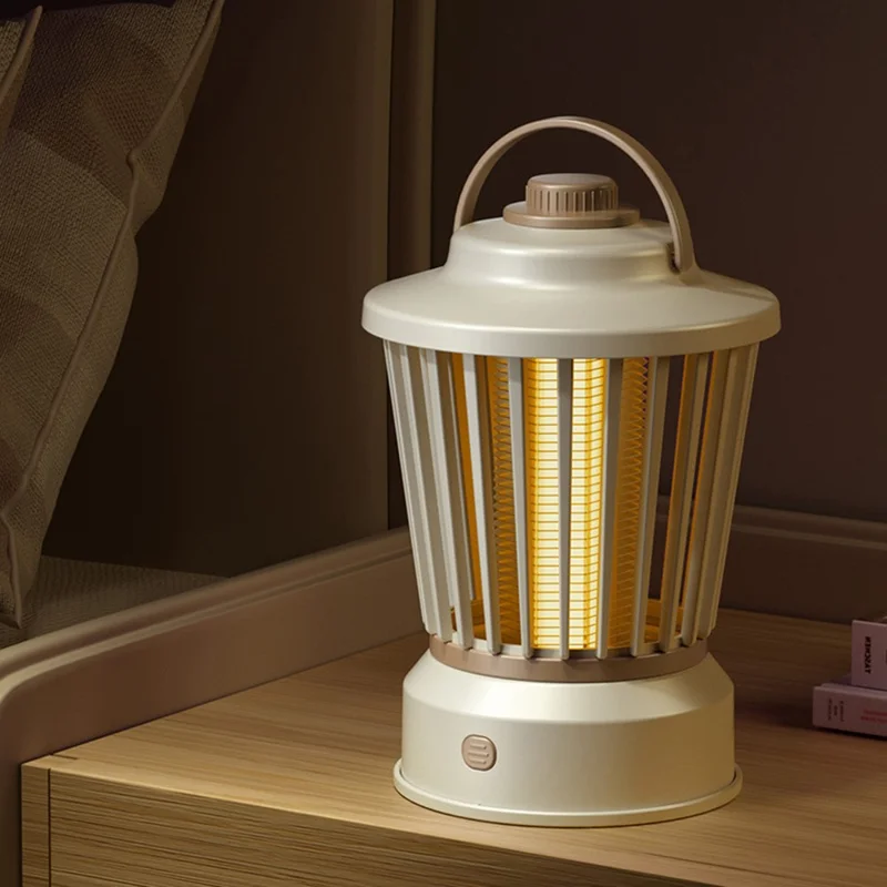 Lampe anti-moustiques M12 sur fiche 360°, 3000 V, tueur d'insectes électrique pour intérieur et extérieur - Gris