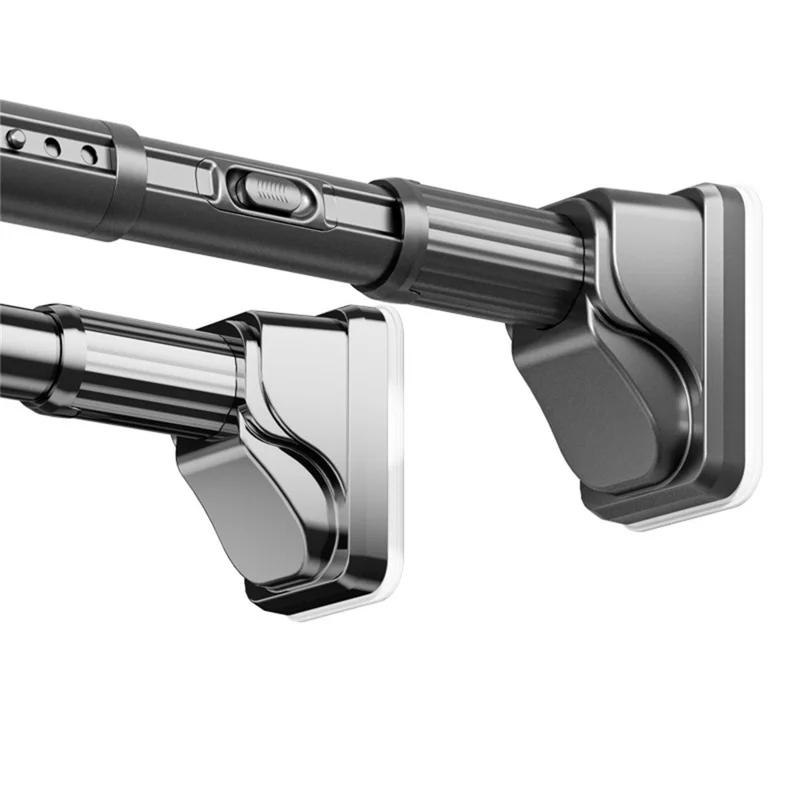 1.9-2.6m Retractable Telescopic Clothes Drying Rod One-Click Extension No Drilling Wall Mounted Closet Balcony Rack - Grey