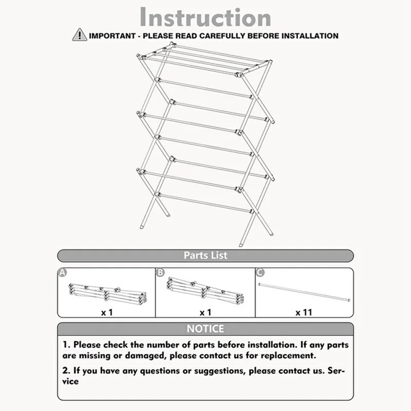 3-Tier Foldable Clothes Drying Rack Easy Install Indoor Outdoor Floor Standing Laundry Rack Portable Garment Hanger