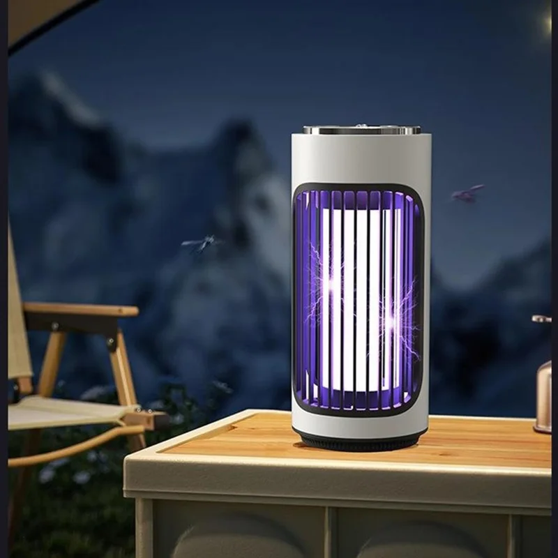 MWD-868 Rechargeable Mosquito Killer Lamp 3600V Electric Shock UV Light Bug Zapper for Indoor Outdoor - White