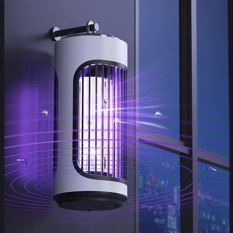 MWD-868 Rechargeable Mosquito Killer Lamp 3600V Electric Shock UV Light Bug Zapper for Indoor Outdoor - White