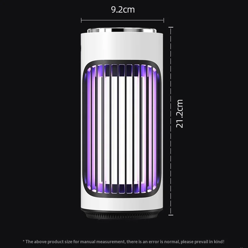 MWD-868 Rechargeable Mosquito Killer Lamp 3600V Electric Shock UV Light Bug Zapper for Indoor Outdoor - White