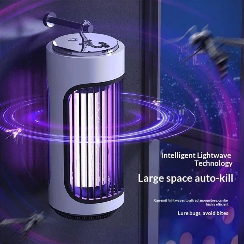 MWD-868 Rechargeable Mosquito Killer Lamp 3600V Electric Shock UV Light Bug Zapper for Indoor Outdoor - White