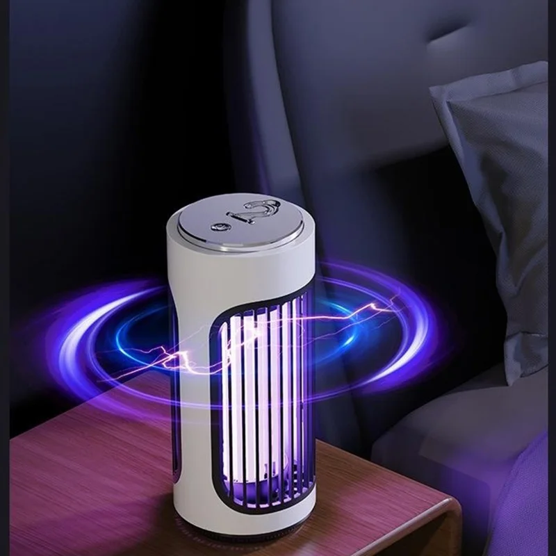 MWD-868 Rechargeable Mosquito Killer Lamp 3600V Electric Shock UV Light Bug Zapper for Indoor Outdoor - White