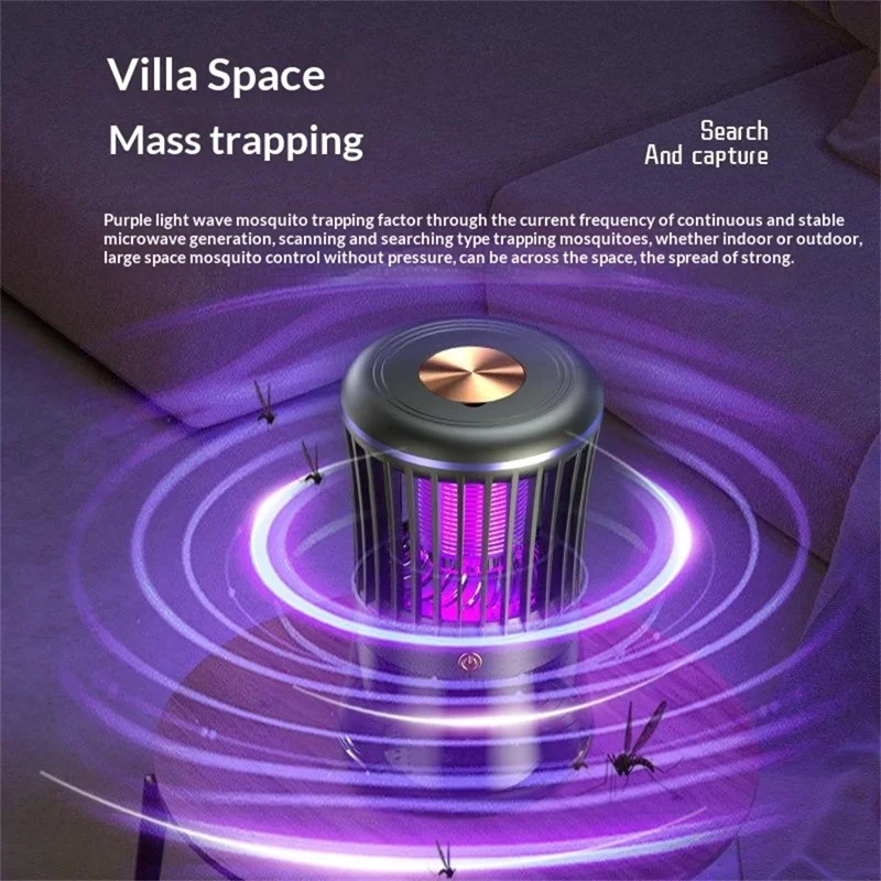 S2 Mosquito Killer Lamp UV Light Trap Quiet Operation 368nm Electric Bug Zapper for Indoor Outdoor