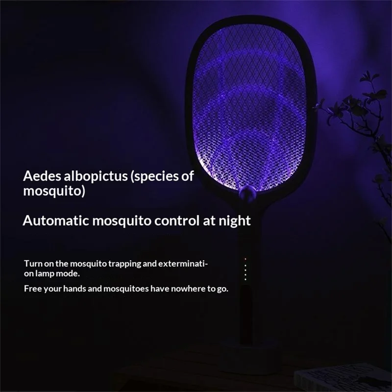 947 2 in 1 Zampirone Elettrico 3000V Ricaricabile con Base Supporto per Casa